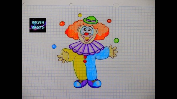 Пошаговое рисование клоуна для детей