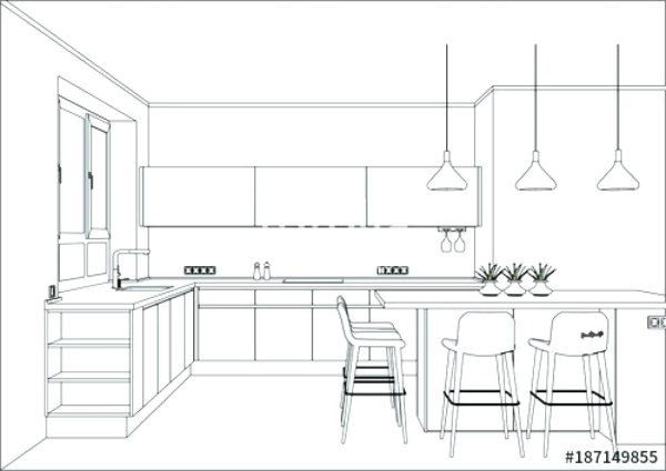 Планировка маленькой кухни рисунок