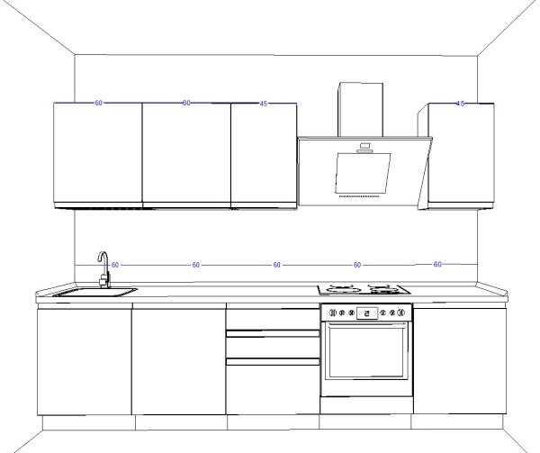 Интерьер кухни нарисовать