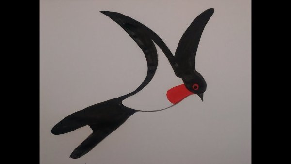 Ласточка рисунок для детей карандашом