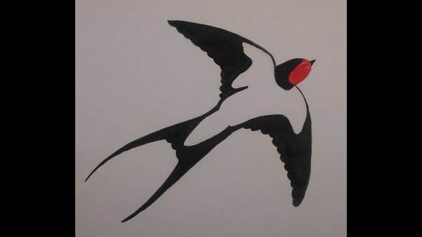 Ласточка рисование для детей