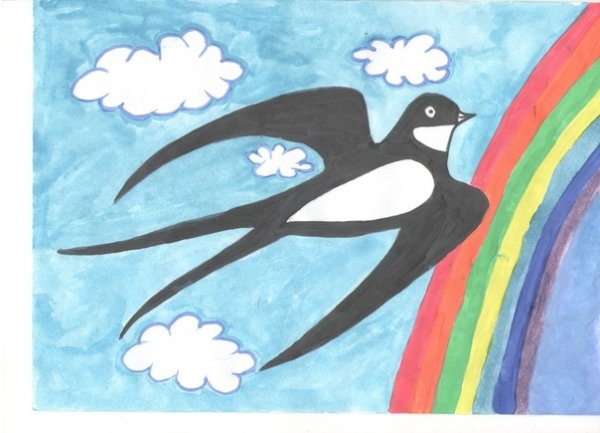 Поэтапное рисование стрижа