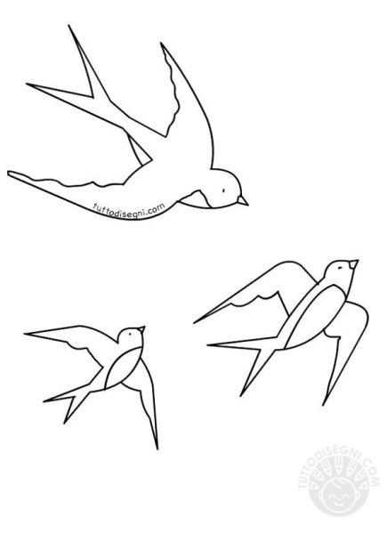 Этапы рисования ласточки