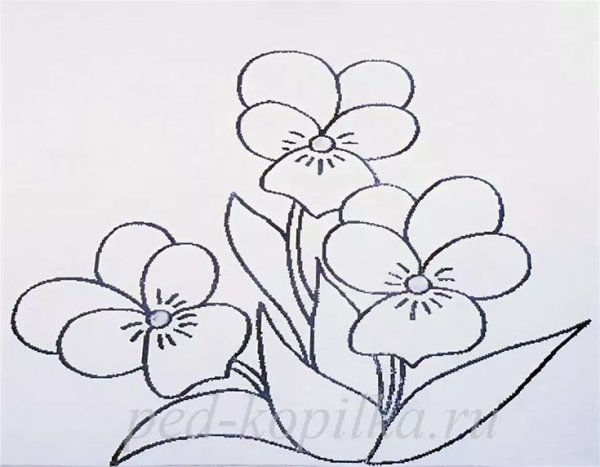 Букет цветов раскраска для детей