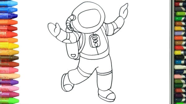 Космонавта рисунок для срисовки и для детей