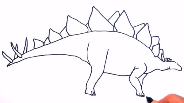 Рисунок динозавра карандашом для срисовки