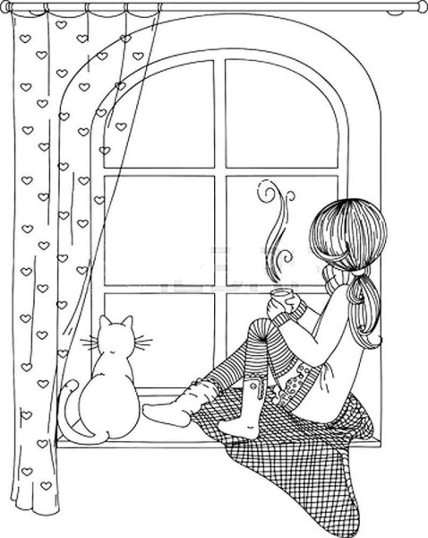 Раскраска для девочек котята