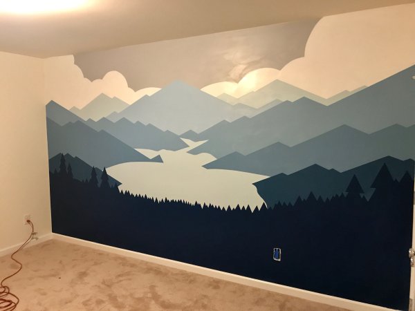 Роспись стен горы