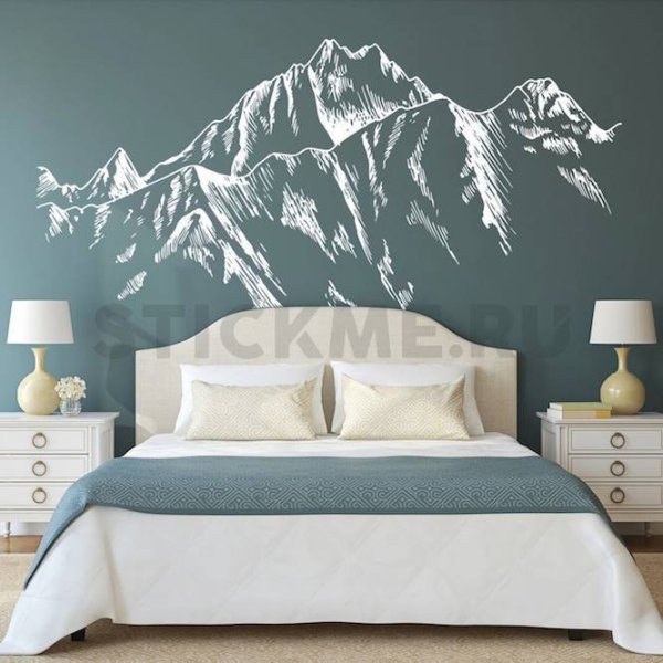 Трафарет горы на стену