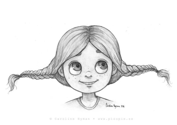 Пеппи длинный чулок нарисовать