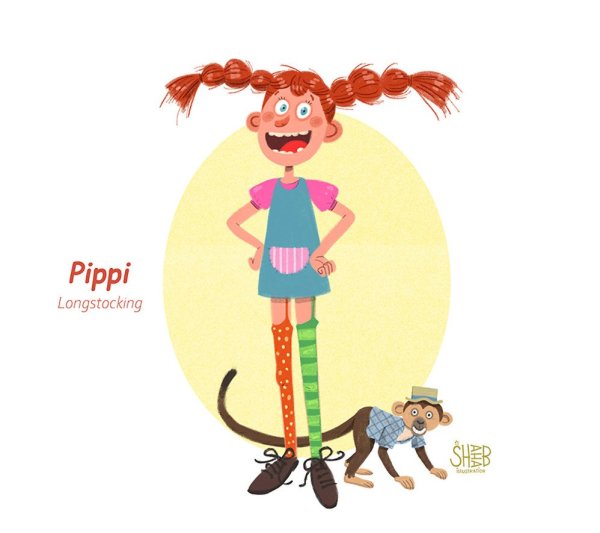 Раскраска Пеппи длинный чулок лицо