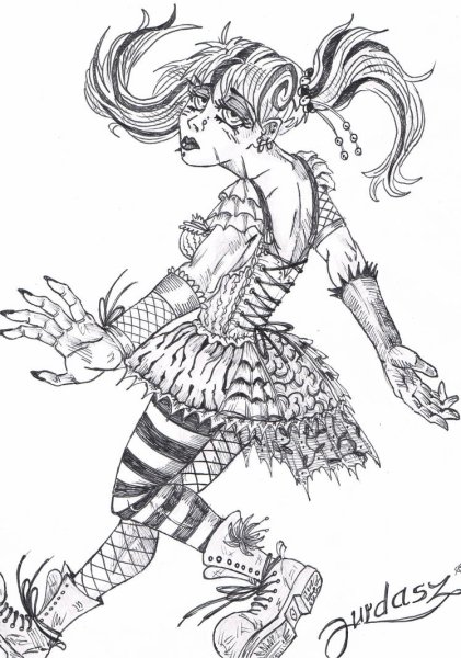 Пеппи длинный чулок нарисовать