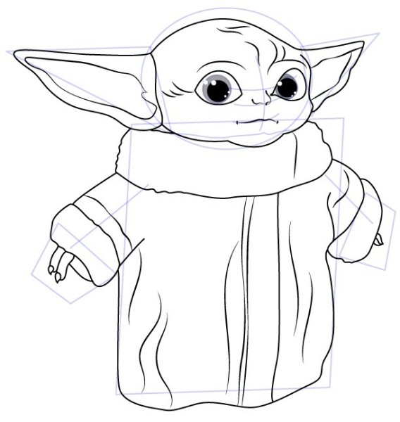 Легкие рисунки Беби Йоды