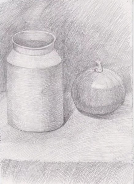 Эскиз натюрморта карандашом