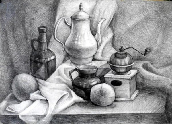 Натюрморт рисунок карандашом