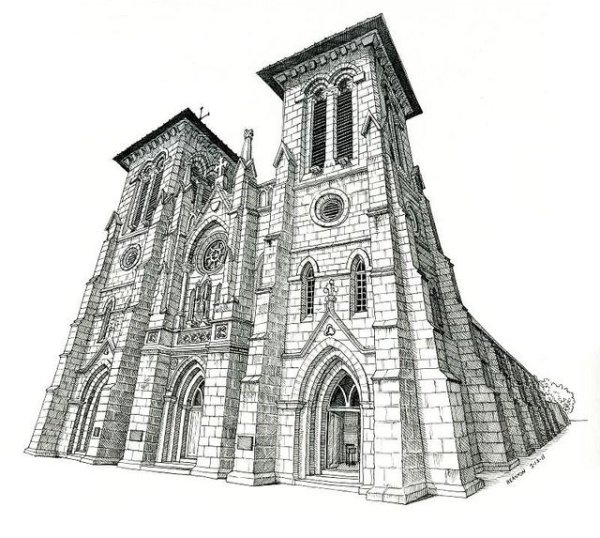 Готический собор Графика