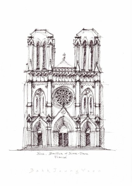 Готический собор скетч