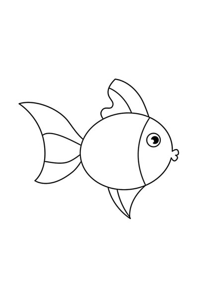 Золотая рыбка раскраска