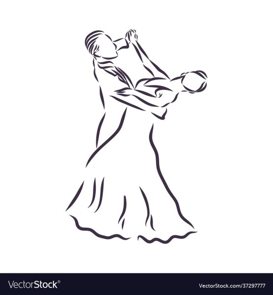 Танцующая пара карандашом