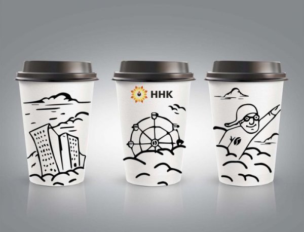 Простые рисунки на стаканчиках