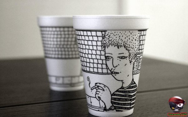 Рисунок кофе для срисовки