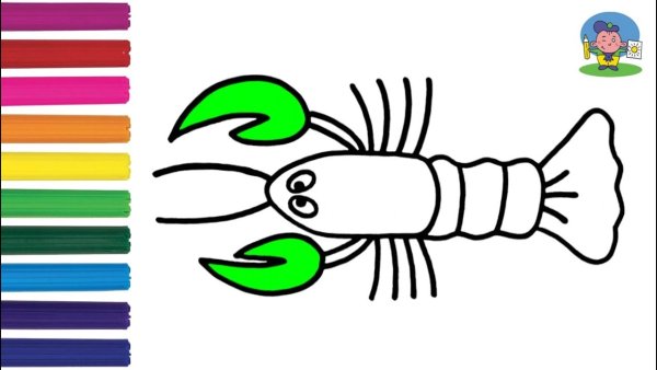 Поэтапный рисунок рака.