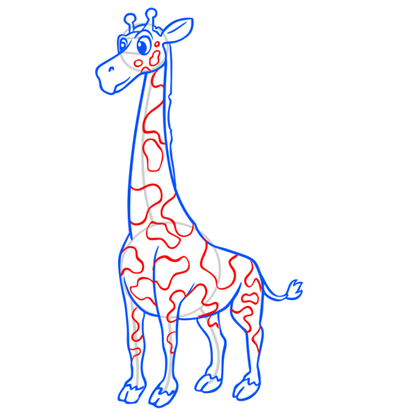 Рисунок жирафа в паинте