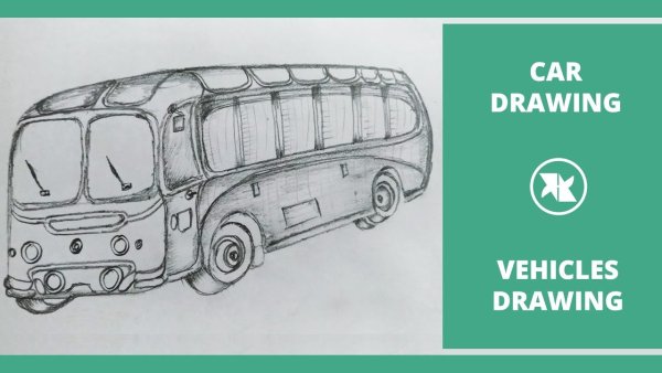 Автобус контурный рисунок