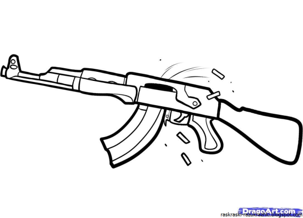 Автомат АК 74 рисунок