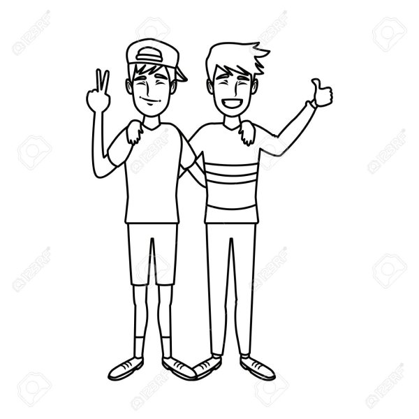 Два друга карандашом