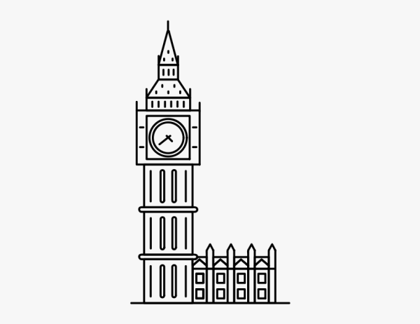 Биг Бен Англия рисунок карандашом