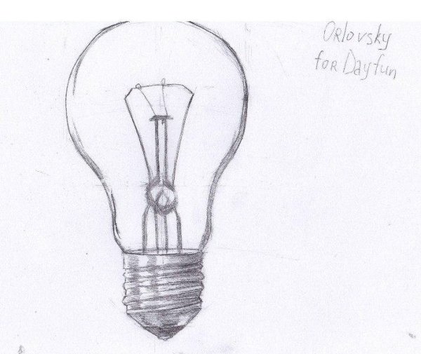 Лампочка карандашом