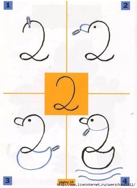 Рисование из цифр для детей
