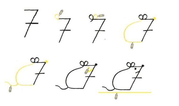 Рисование из цифр для детей