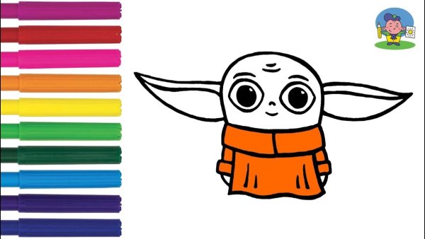 Бэби йода нарисовать легко
