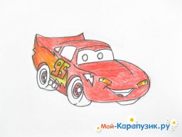 Машина молния Маквин карандашом