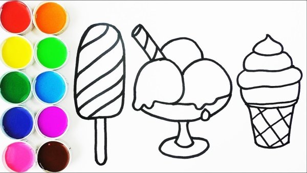Рисунки для детей легкие мороженое