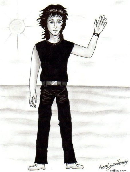 Виктор Цой портрет рисунок