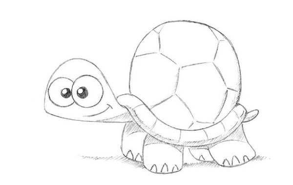 Легкие рисунки черепах