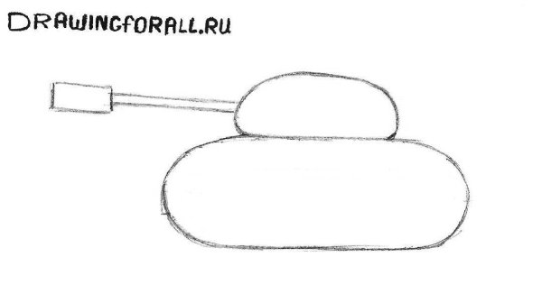 Поэтапное рисование танка для детей