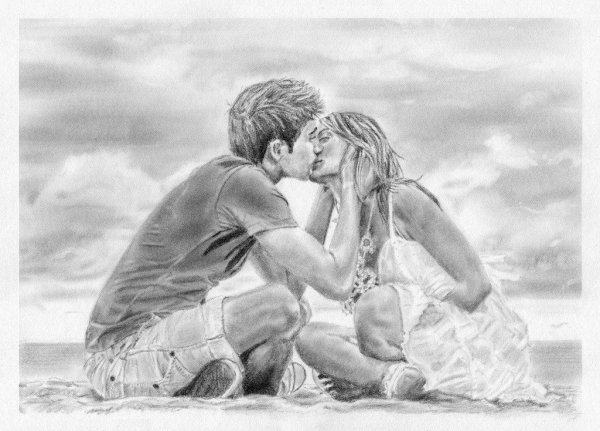 Рисунок девушке от парня легкий