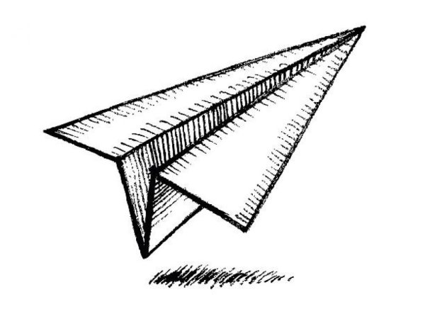 Бумажный самолетик эскиз