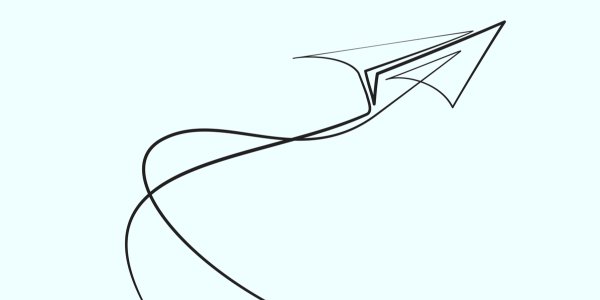 Рисование бумажного самолетика