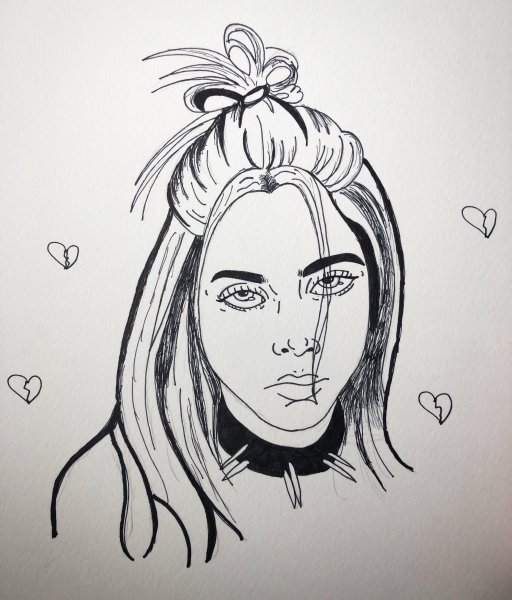 Билли Айлиш черно белые