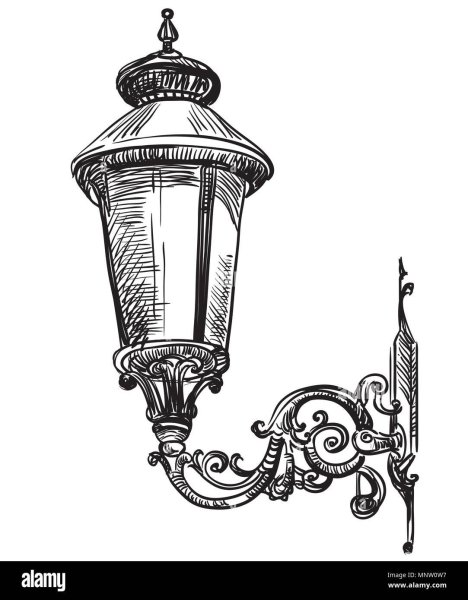 Уличный фонарь набросок