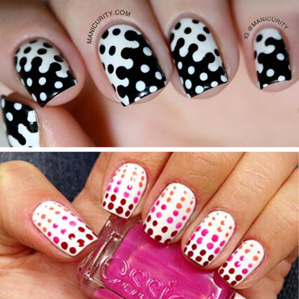 Узоры дотсом на ногтях схемы