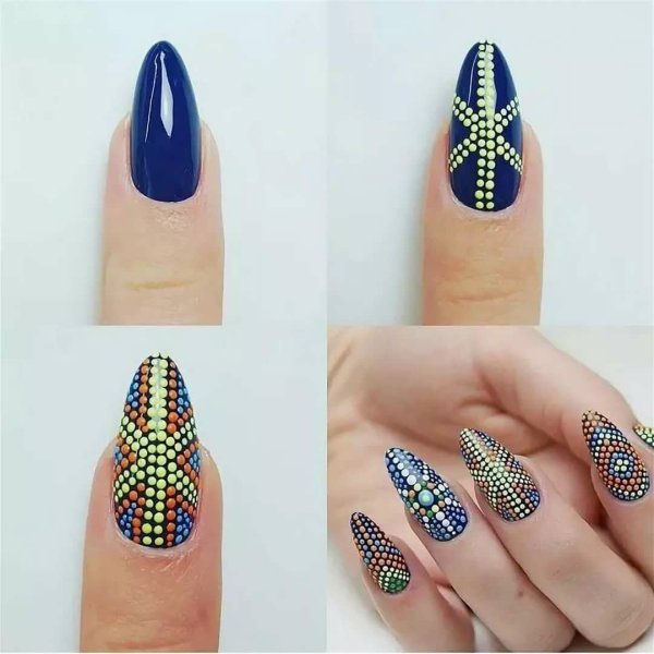 Рисунки дотсом на ногтях гель лаком