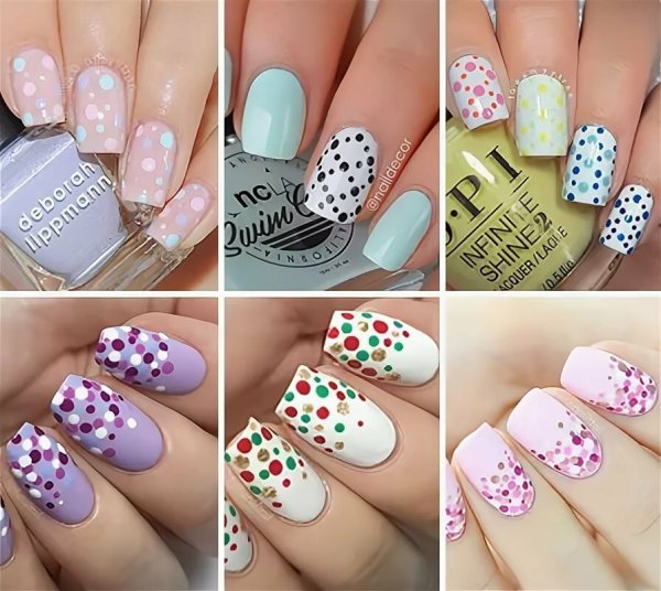 Точечные узоры на ногтях