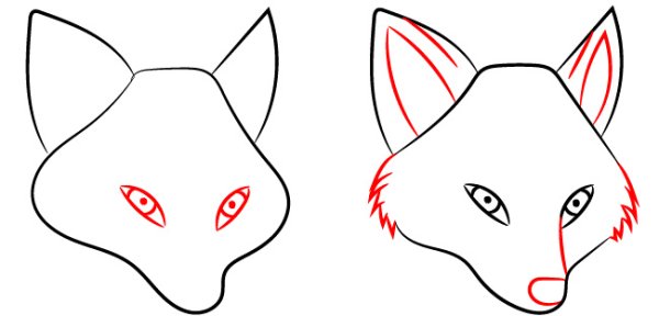 Референс маска лисы сбоку