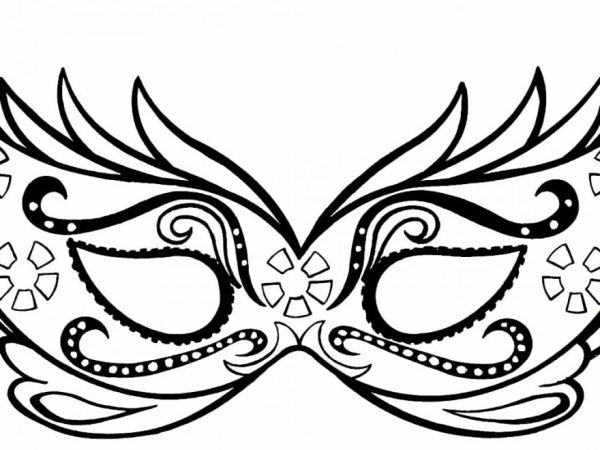 Раскрашенные рисунки на тему Новогодняя маска